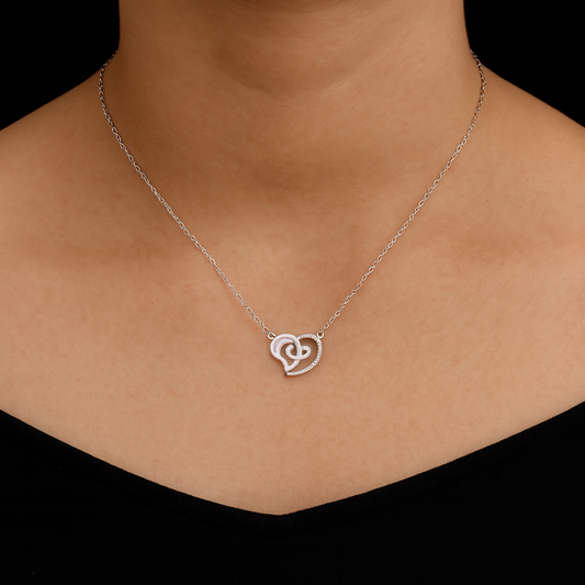 Intertwined Heart Silver Pendant