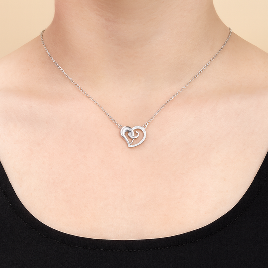 Double Heart Silver Pendant