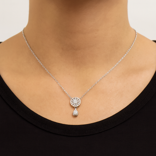 Radiant Drop Silver Pendant