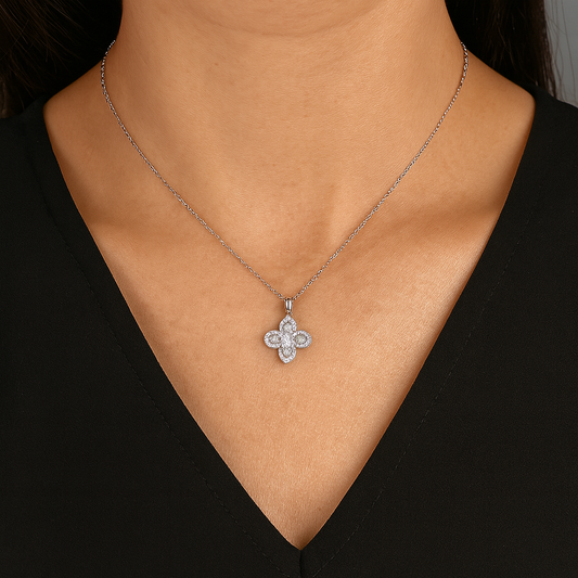 Floral Charm Silver Pendant