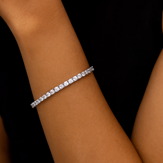 Rose Gold Stripe Enamel Bangle