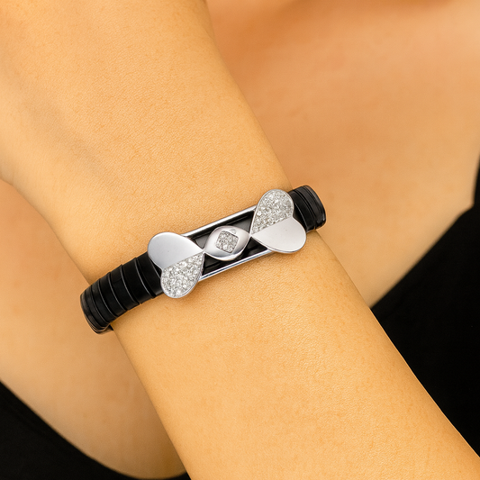 Layered Rose Geometric Bracelet