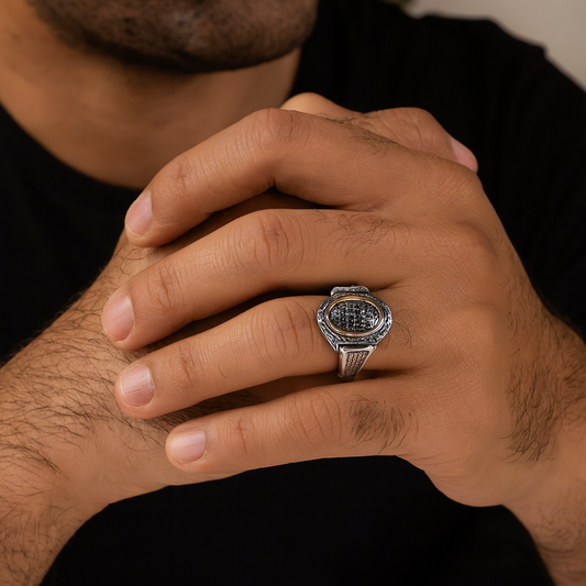 Antique Oval Shield Ring for Men