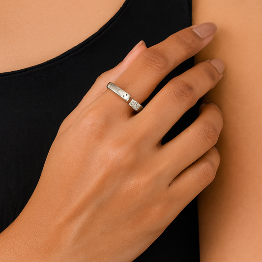 Square Pavé Detail Ring