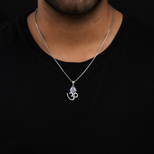 Om Pendant with Evil Eye Chain