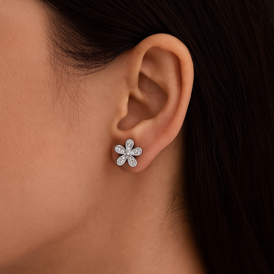 Crystal Flower Studs