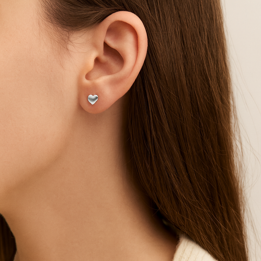 Silver Love Studs