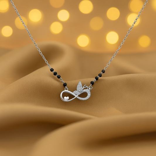 Silver Butterfly Mangalsutra