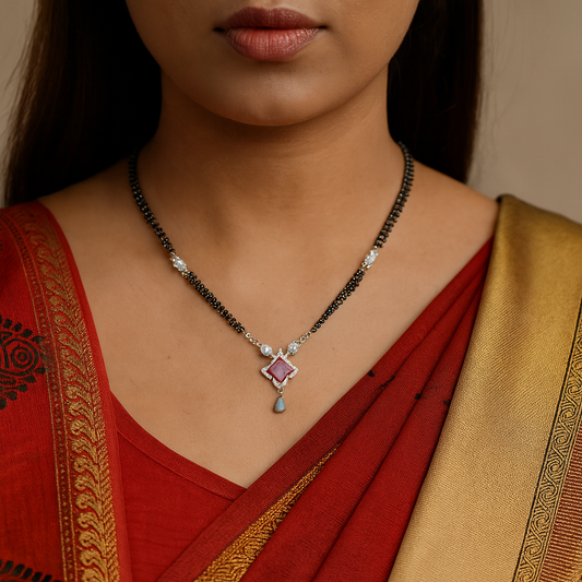 Pink Stone Mangalsutra