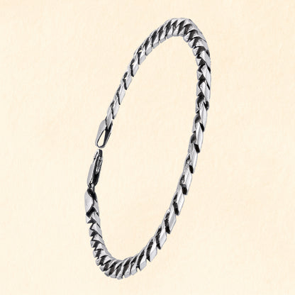 Flat Rope Silver Bracelet