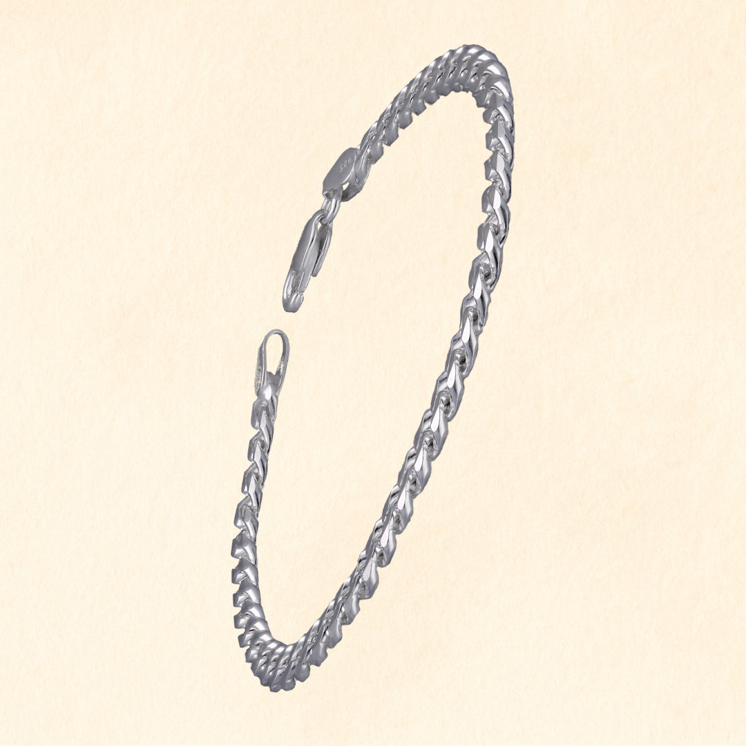 Bold Curb Link 92.5 Silver Men's Bracelet
