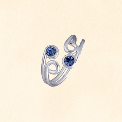 Triple Swirl Stone Toe Ring