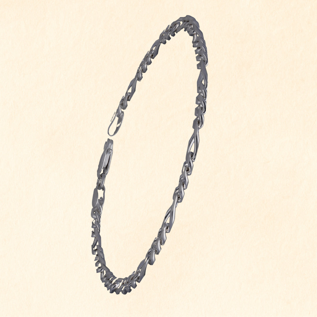 Dual Link Designer Silver Men's Bracelet