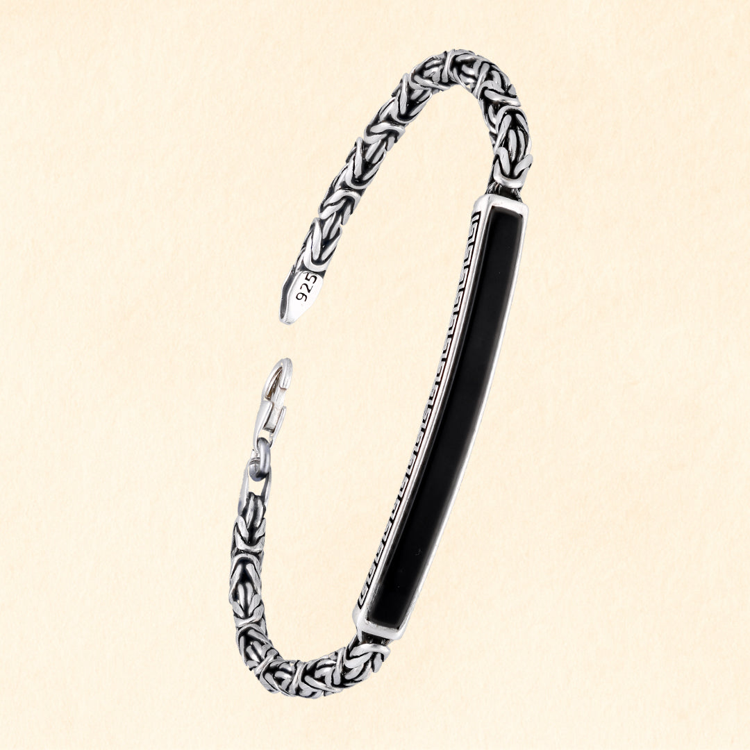 Hammered Link Silver Bracelet