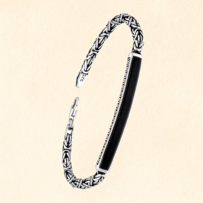 Hammered Link Silver Bracelet