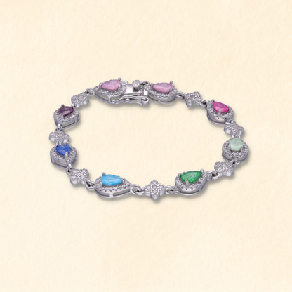 Pink Rope Triangular Charm Bracelet