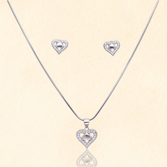 Double Heart Pendant Set