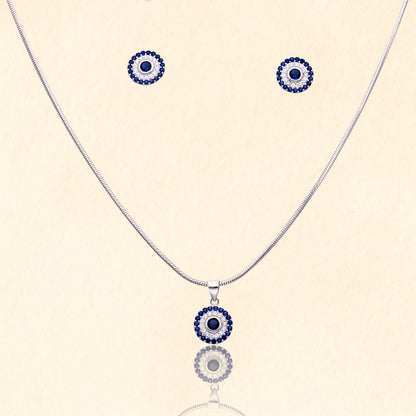 Blue Evil Eye Pendant Set