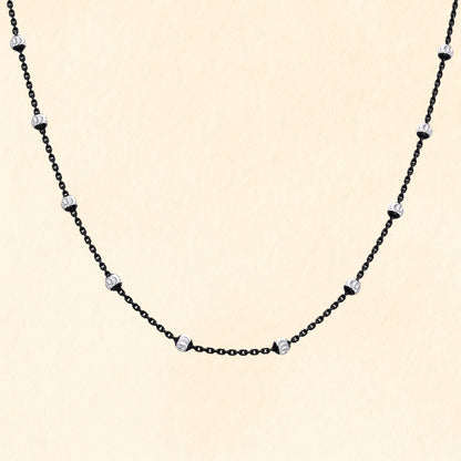 Black Bead CZ Stone Mangalsutra Chain