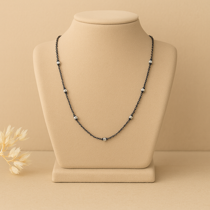 Black Bead CZ Stone Mangalsutra Chain