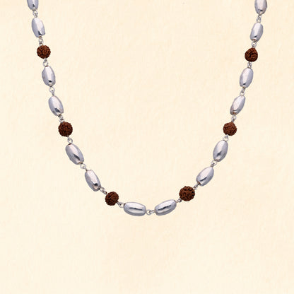 Rudraksha Silver Bead Mala