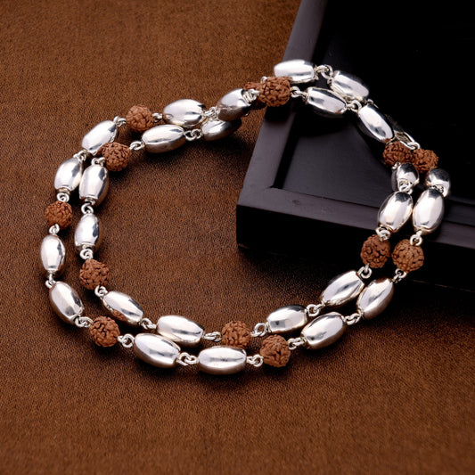 Rudraksha Silver Bead Mala