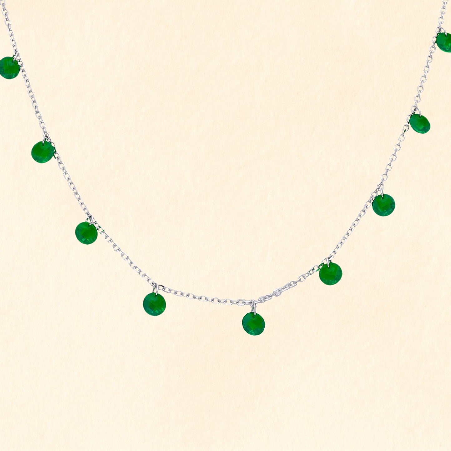 Emerald Green Stone Drop Chain