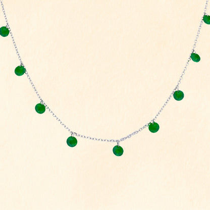 Emerald Green Stone Drop Chain