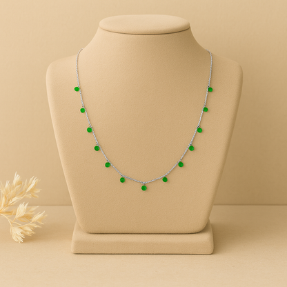 Emerald Green Stone Drop Chain