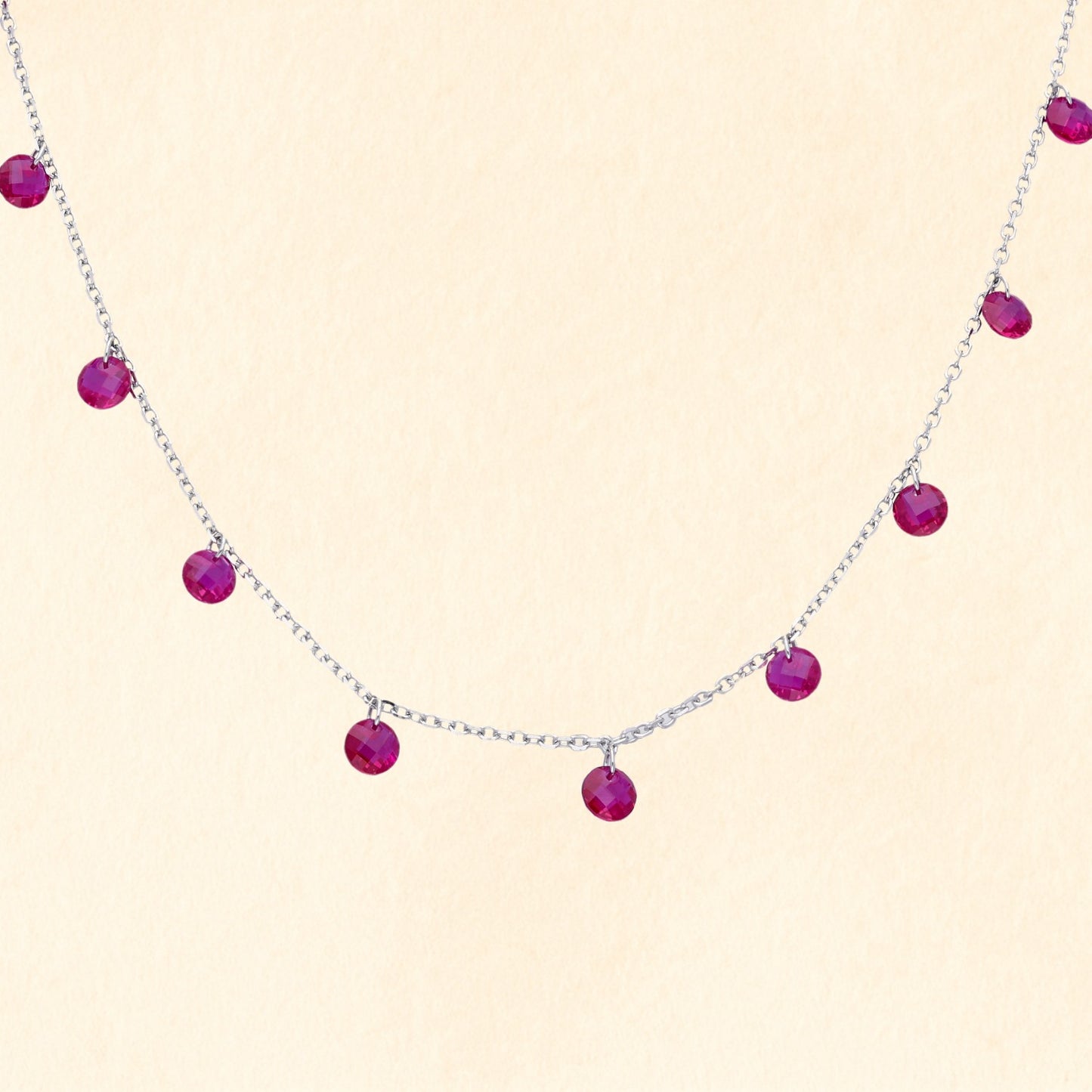 Ruby Stone Drop Chain