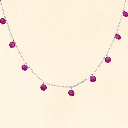 Ruby Stone Drop Chain