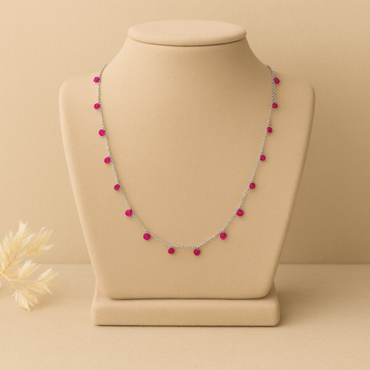 Ruby Stone Drop Chain
