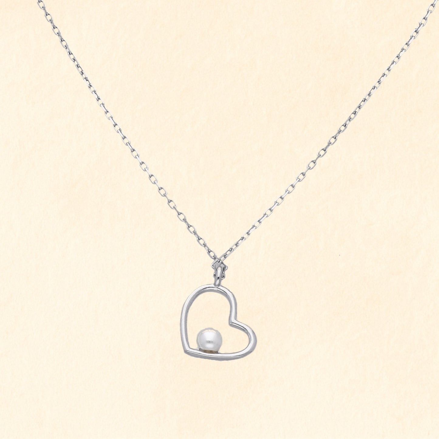 Heart Pearl Pendant Chain