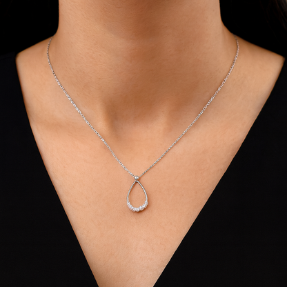 Teardrop Silver Pendant Necklace