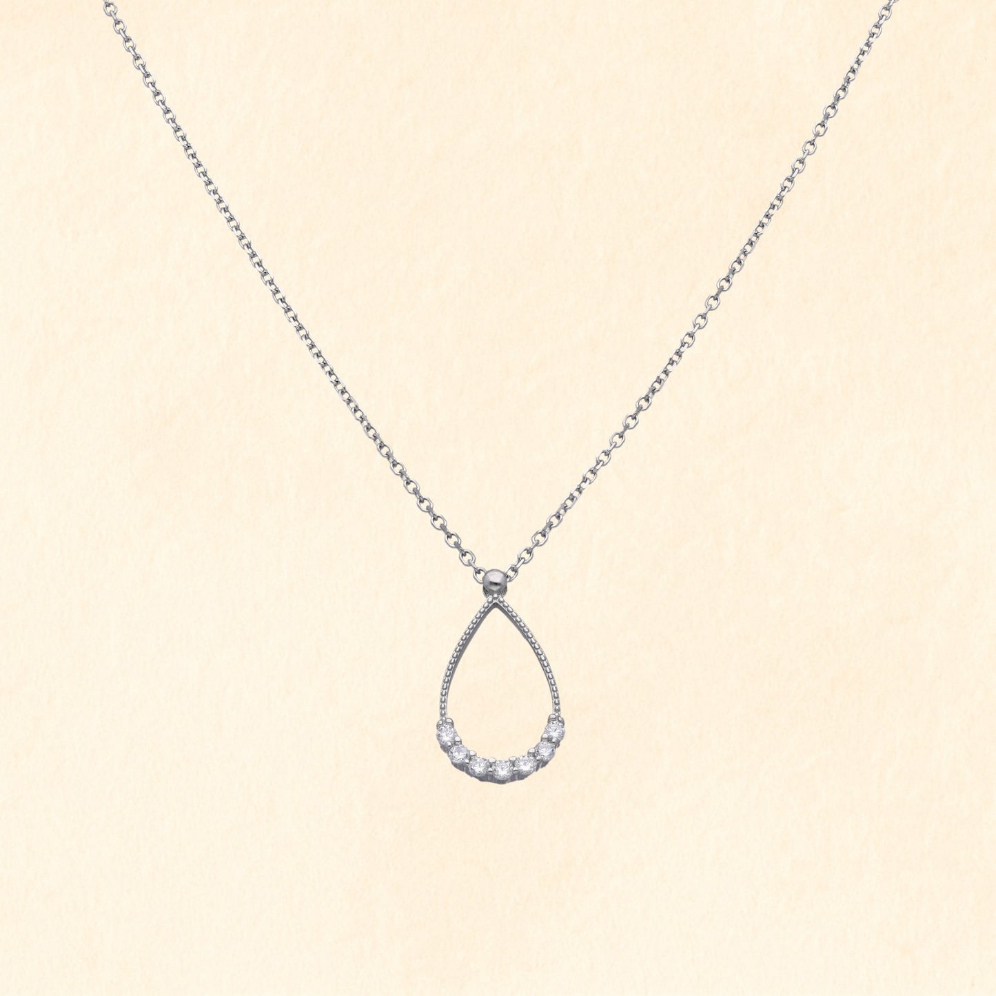 Teardrop Silver Pendant Necklace