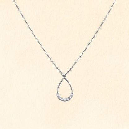 Teardrop Silver Pendant Necklace