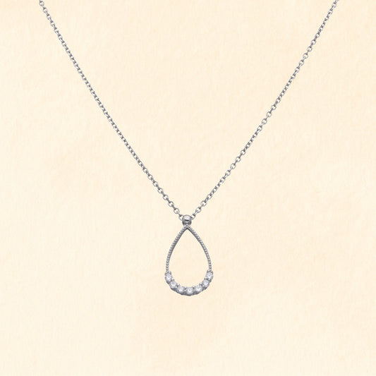 Teardrop Silver Pendant Necklace