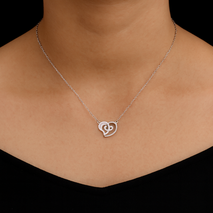 Intertwined Heart Silver Pendant