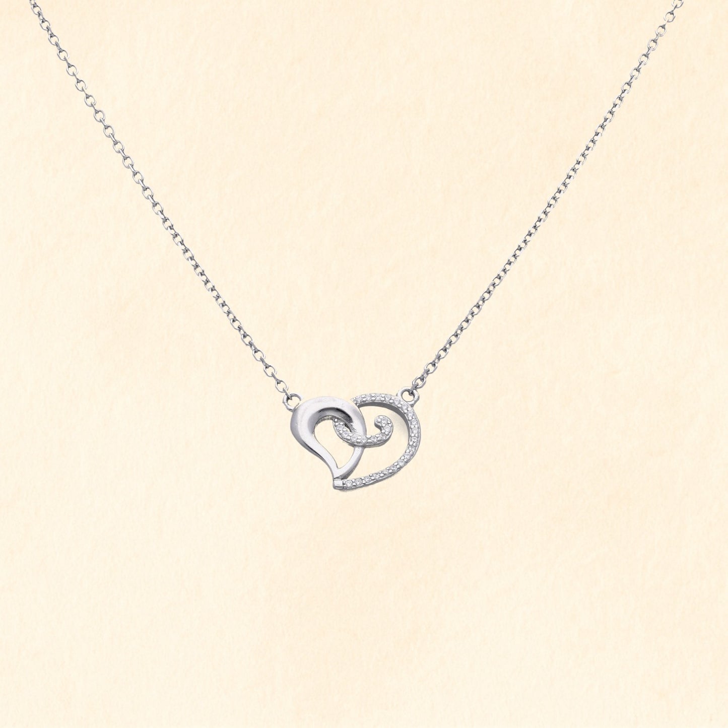 Intertwined Heart Silver Pendant