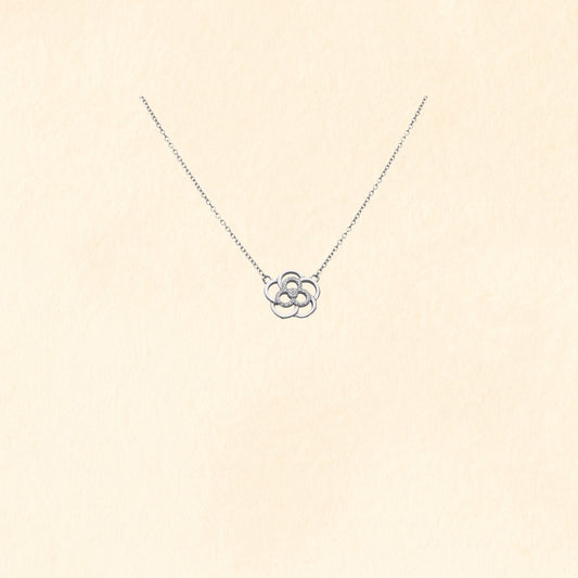 Delicate Rose Silver Pendant