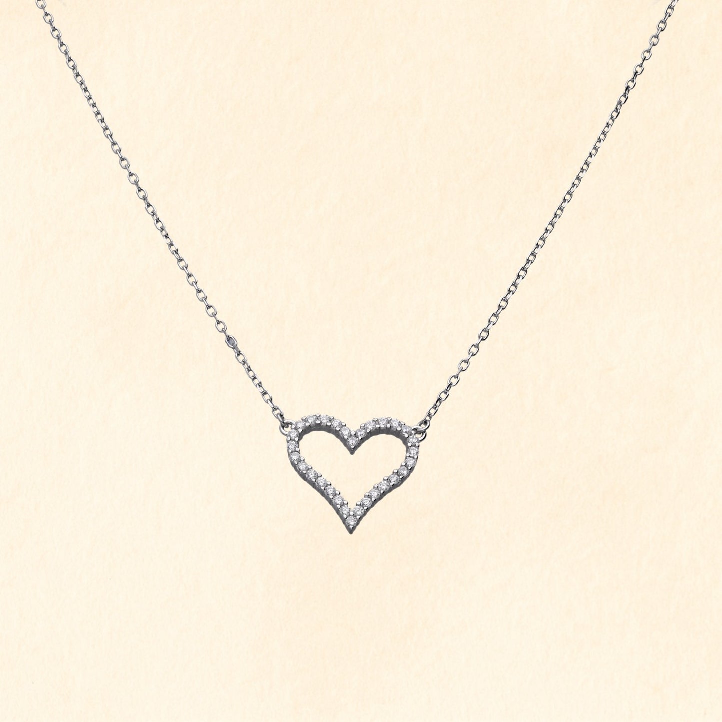 Sparkling Heart Silver Pendant