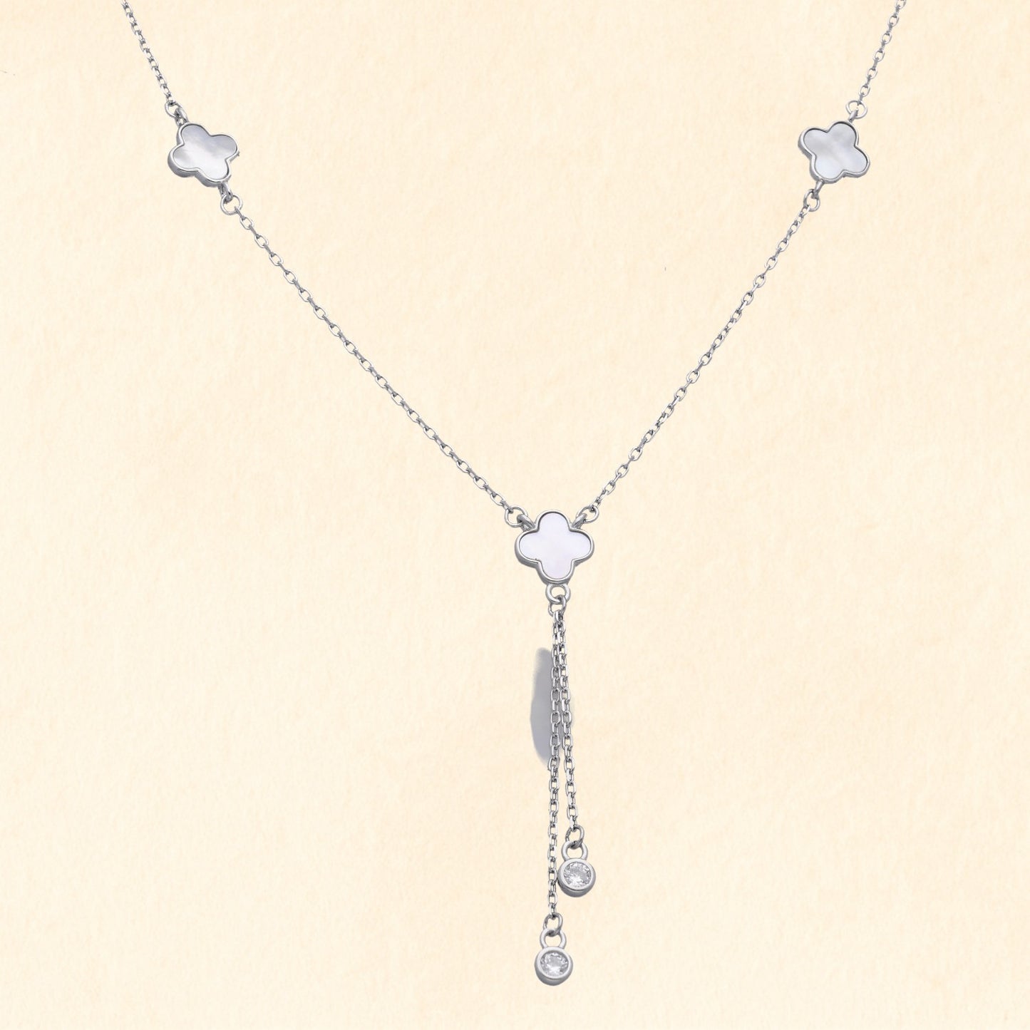 Clover Charm Silver Necklace