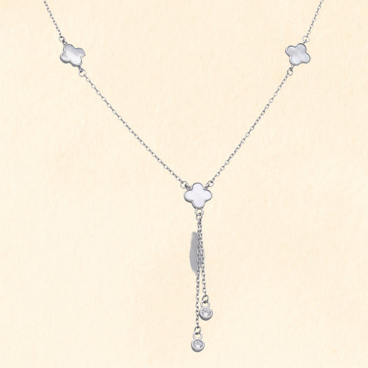 Clover Charm Silver Necklace