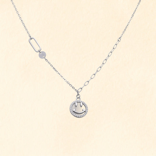 Crown Charm Silver Necklace