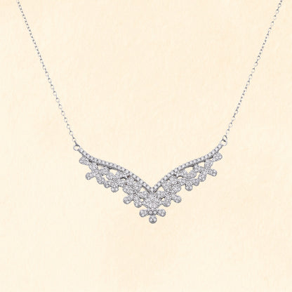 Floral Sparkle Silver Necklace