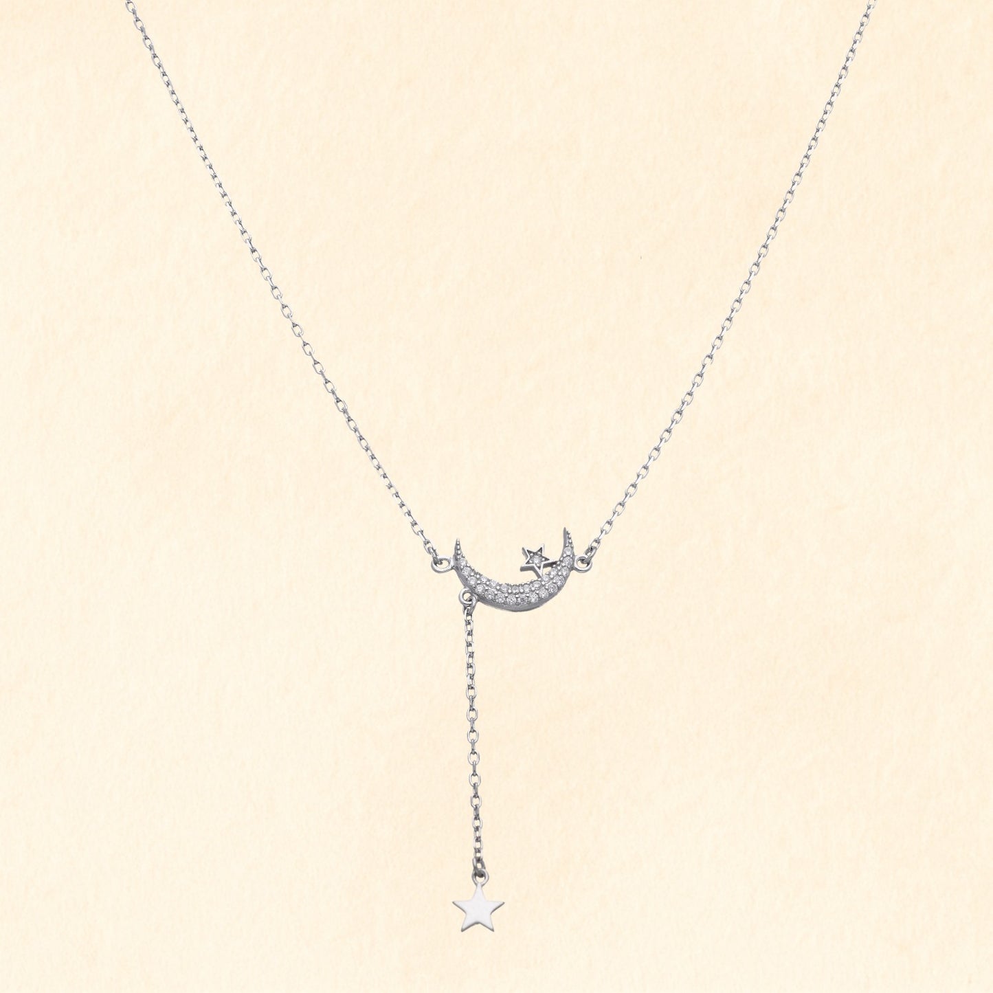 Moon Star Silver Necklace