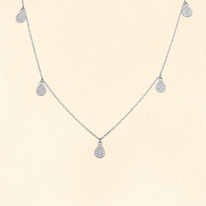 Teardrop Charm Silver Necklace