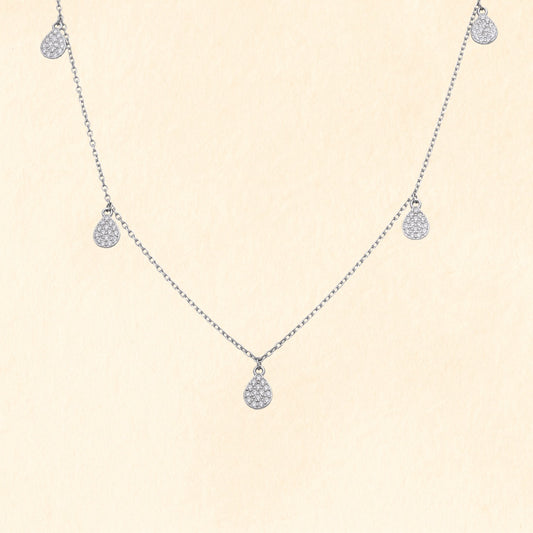Teardrop Charm Silver Necklace