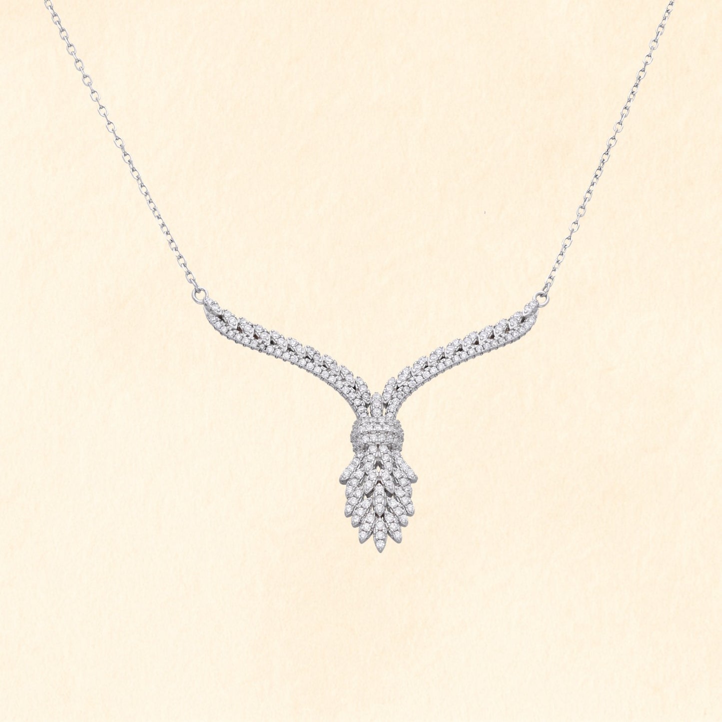 Elegant Silver Diamond Necklace