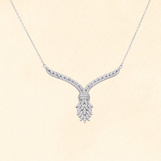 Elegant Silver Diamond Necklace